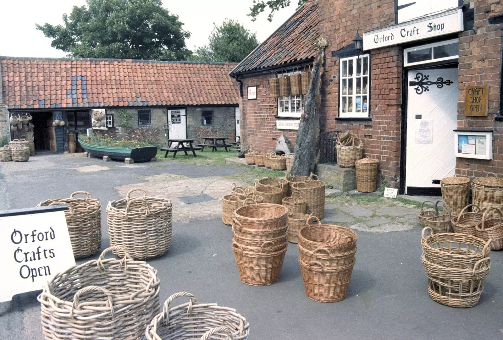 Baskets outside the Orford Craft Shop, from Orford With Riki and Dave, Poppies and an Alfie Afternoon, Suffolk - 6th August 1994