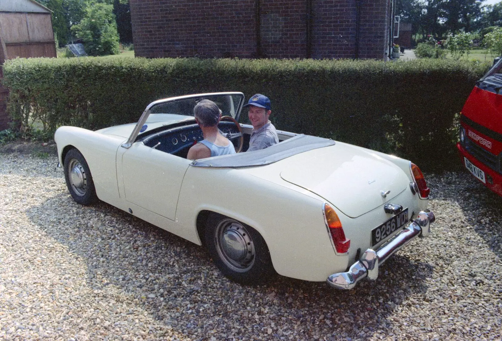 Charlie takes Alfie for a spin, from Orford With Riki and Dave, Poppies and an Alfie Afternoon, Suffolk - 6th August 1994