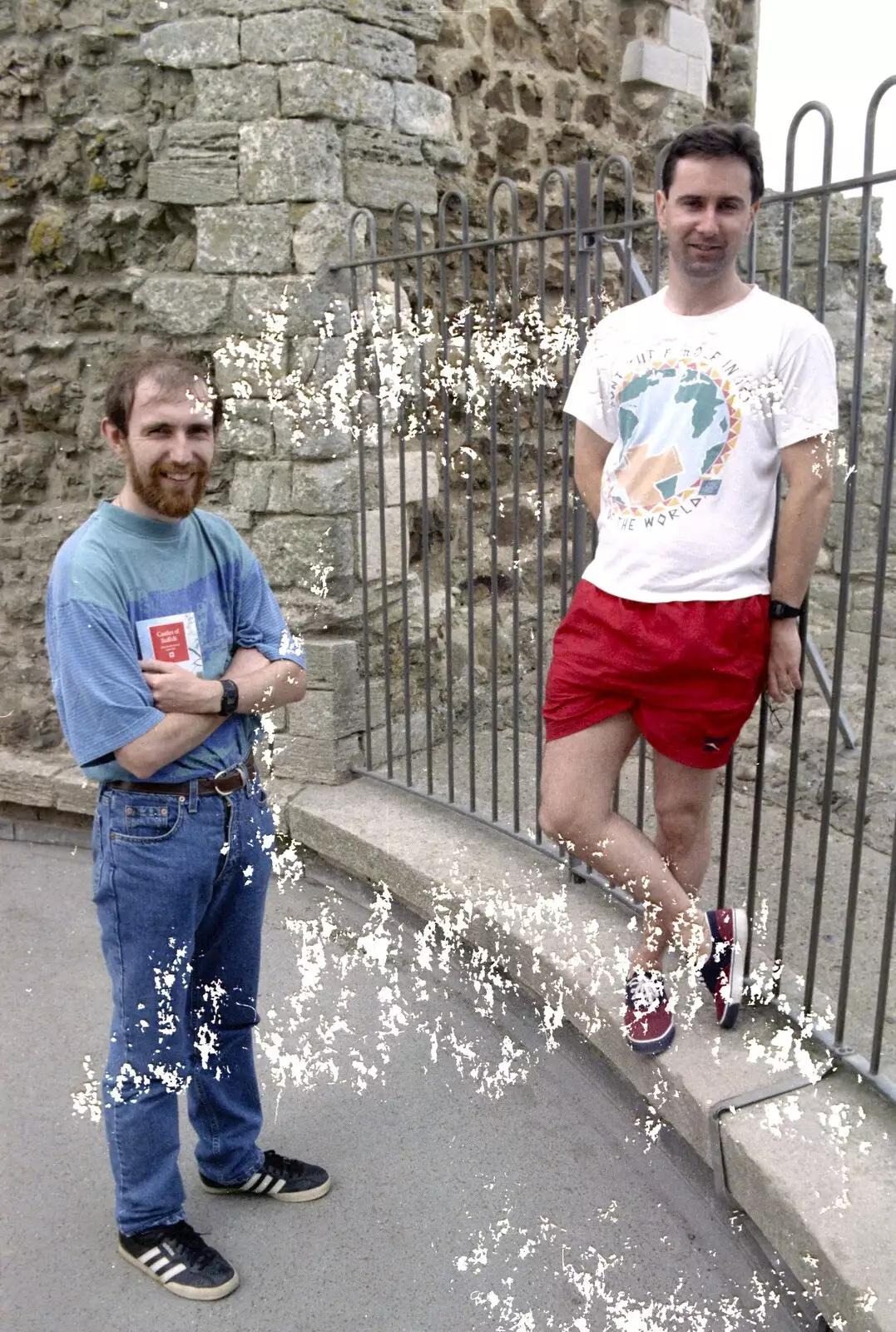 Dave and Riki at the top of Orford castle, from Orford With Riki and Dave, Poppies and an Alfie Afternoon, Suffolk - 6th August 1994