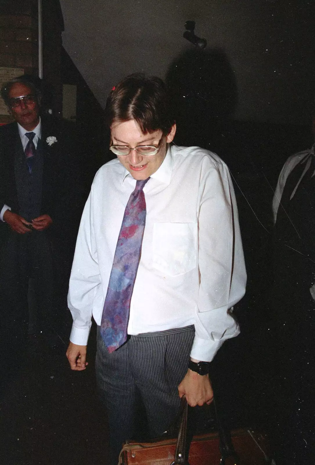 Tone's gone all bashful, from Tone's Wedding, Mundford, Norfolk - 27th August 1994