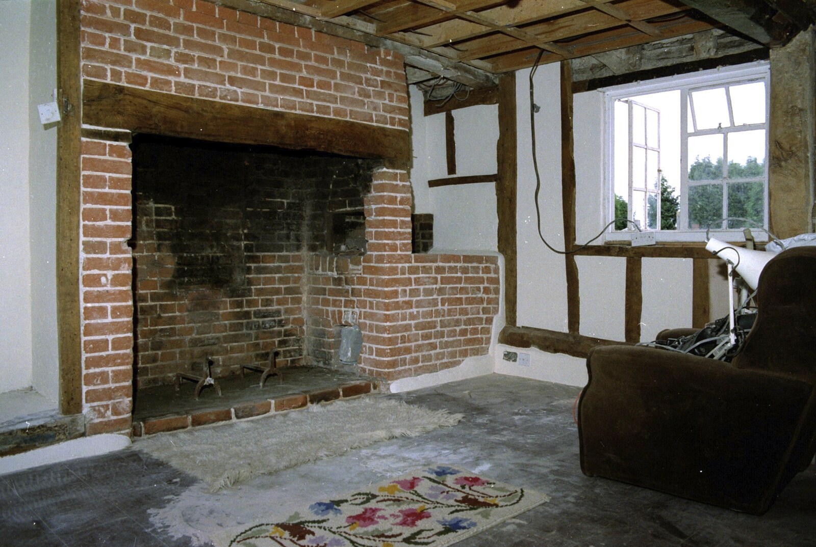 The inglenook is cleaned out and restored from A Stripper at The Swan, Brome, Suffolk - 30th August 1994