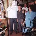 Alan covers his face up, A Stripper at The Swan, Brome, Suffolk - 30th August 1994