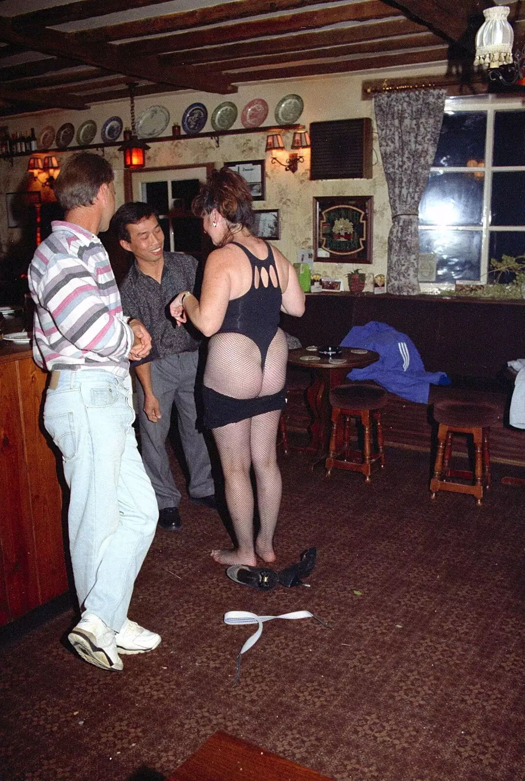 Skirt down, from A Stripper at The Swan, Brome, Suffolk - 30th August 1994