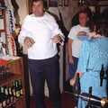 Alan with some chef's gear on the wrong way, A Stripper at The Swan, Brome, Suffolk - 30th August 1994