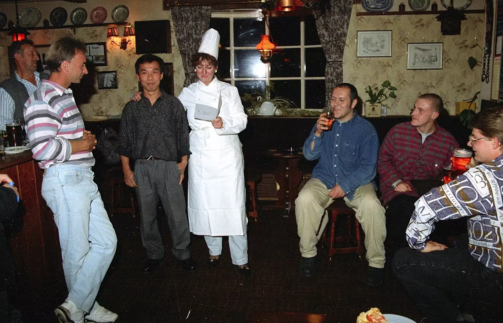 Something is read out, from A Stripper at The Swan, Brome, Suffolk - 30th August 1994