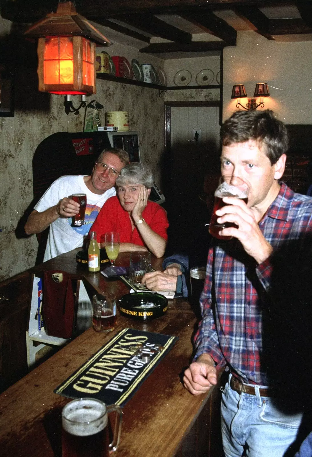 John, Spammy and Apple, from A Stripper at The Swan, Brome, Suffolk - 30th August 1994