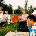 Bernie, Jean, Linda, David and Geoff scoff food