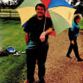 David C with a golf umbrella