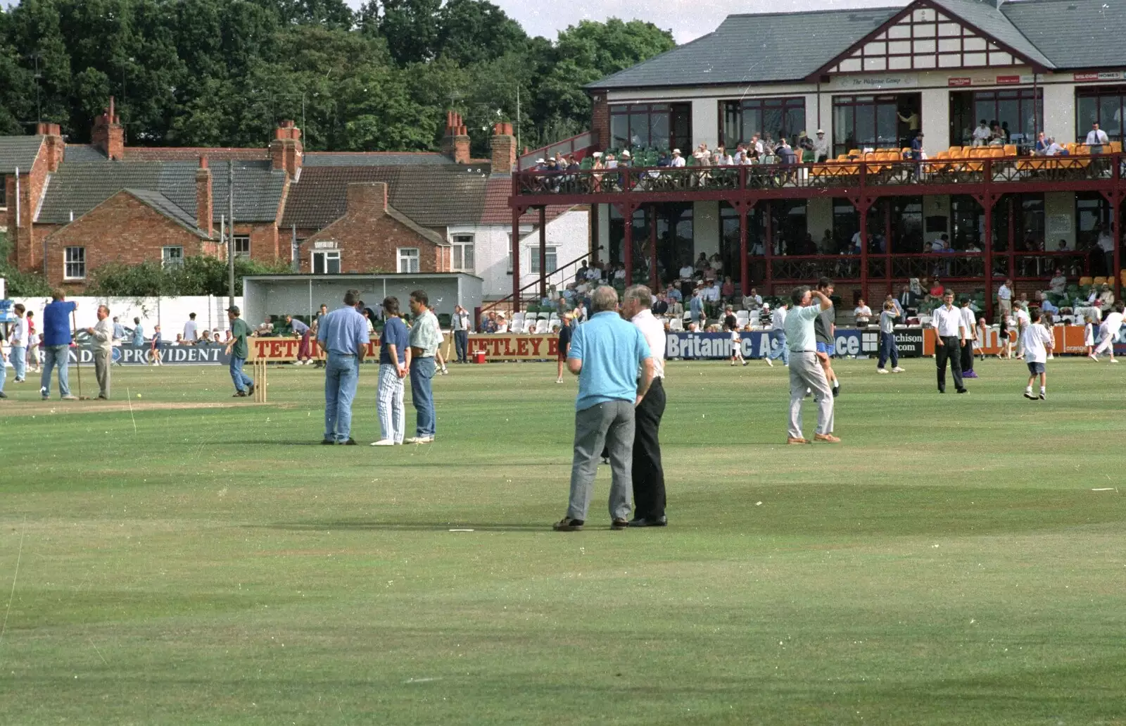 A pitch invasion after the match, from A Spot of Cricket, Northampton - 5th September 1994