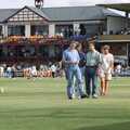 Graham, Pippa and Roger mill around, A Spot of Cricket, Northampton - 5th September 1994