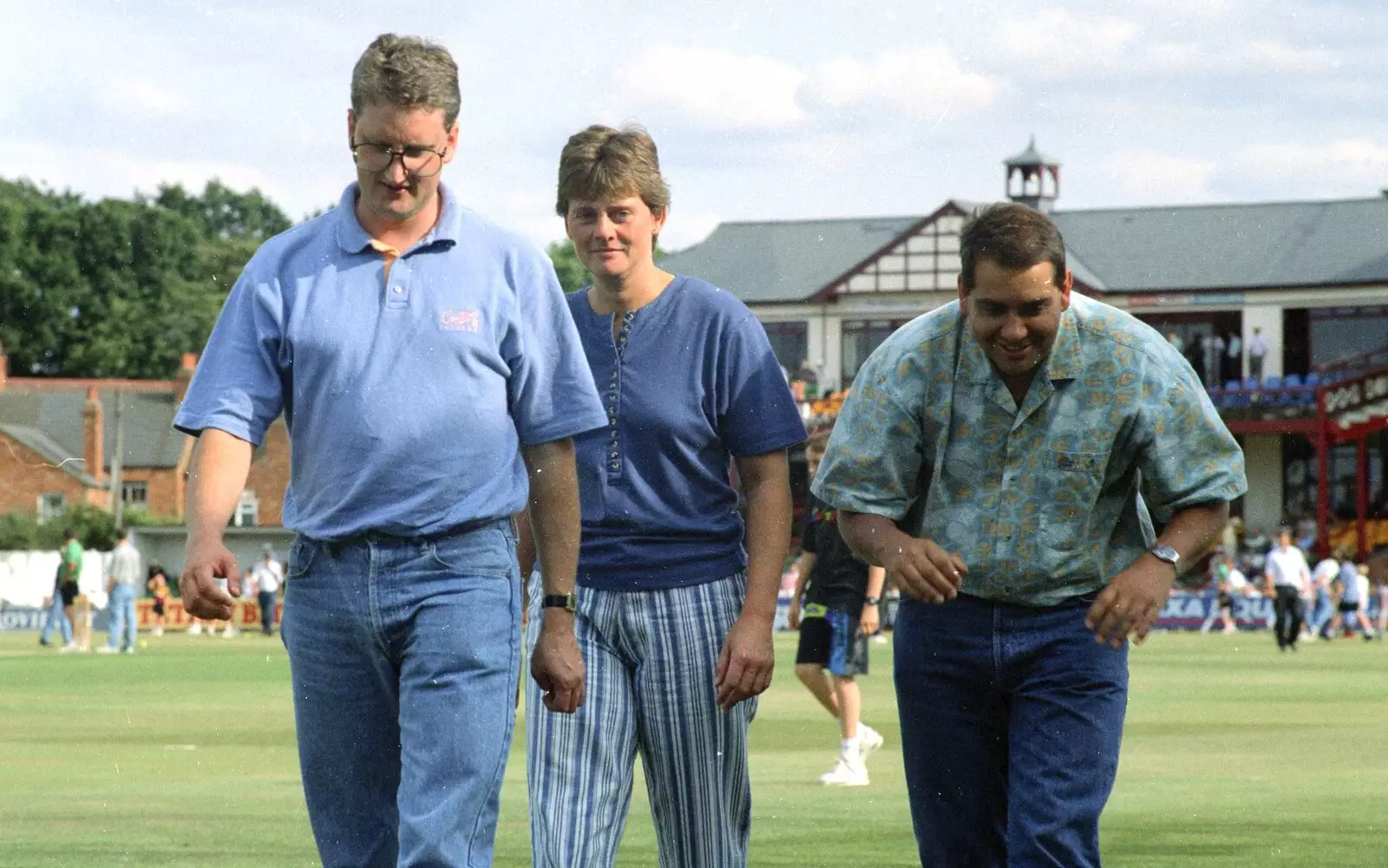 Graham, Pippa and Roger, from A Spot of Cricket, Northampton - 5th September 1994