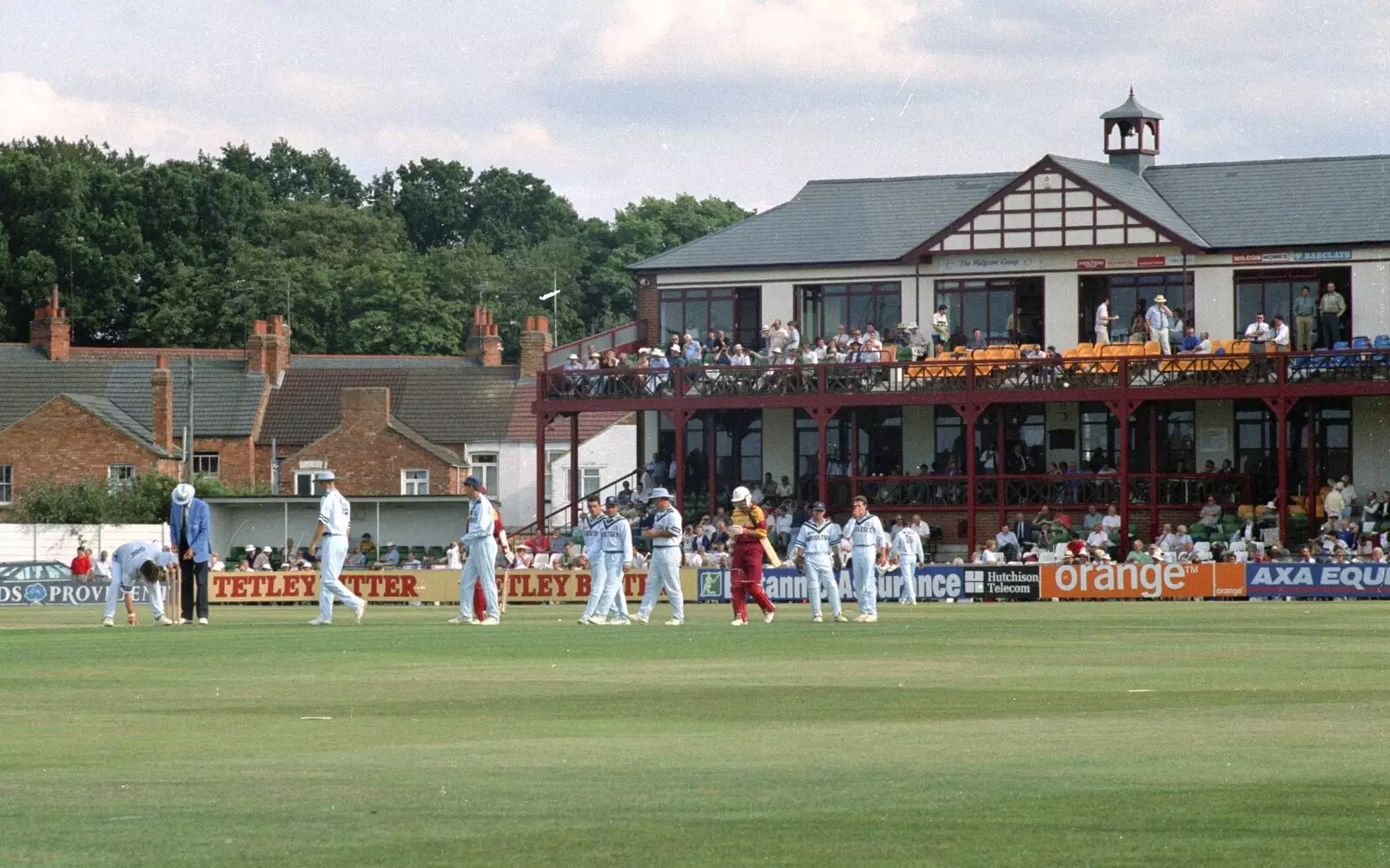 The players take to the pitch, from A Spot of Cricket, Northampton - 5th September 1994