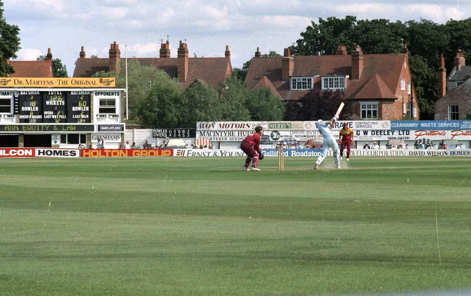 Action at the crease, from A Spot of Cricket, Northampton - 5th September 1994