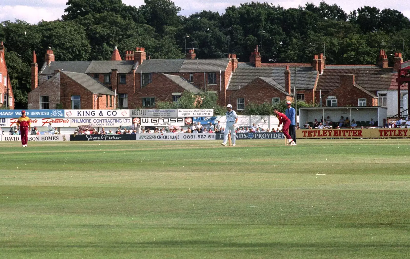 Some bowling, from A Spot of Cricket, Northampton - 5th September 1994