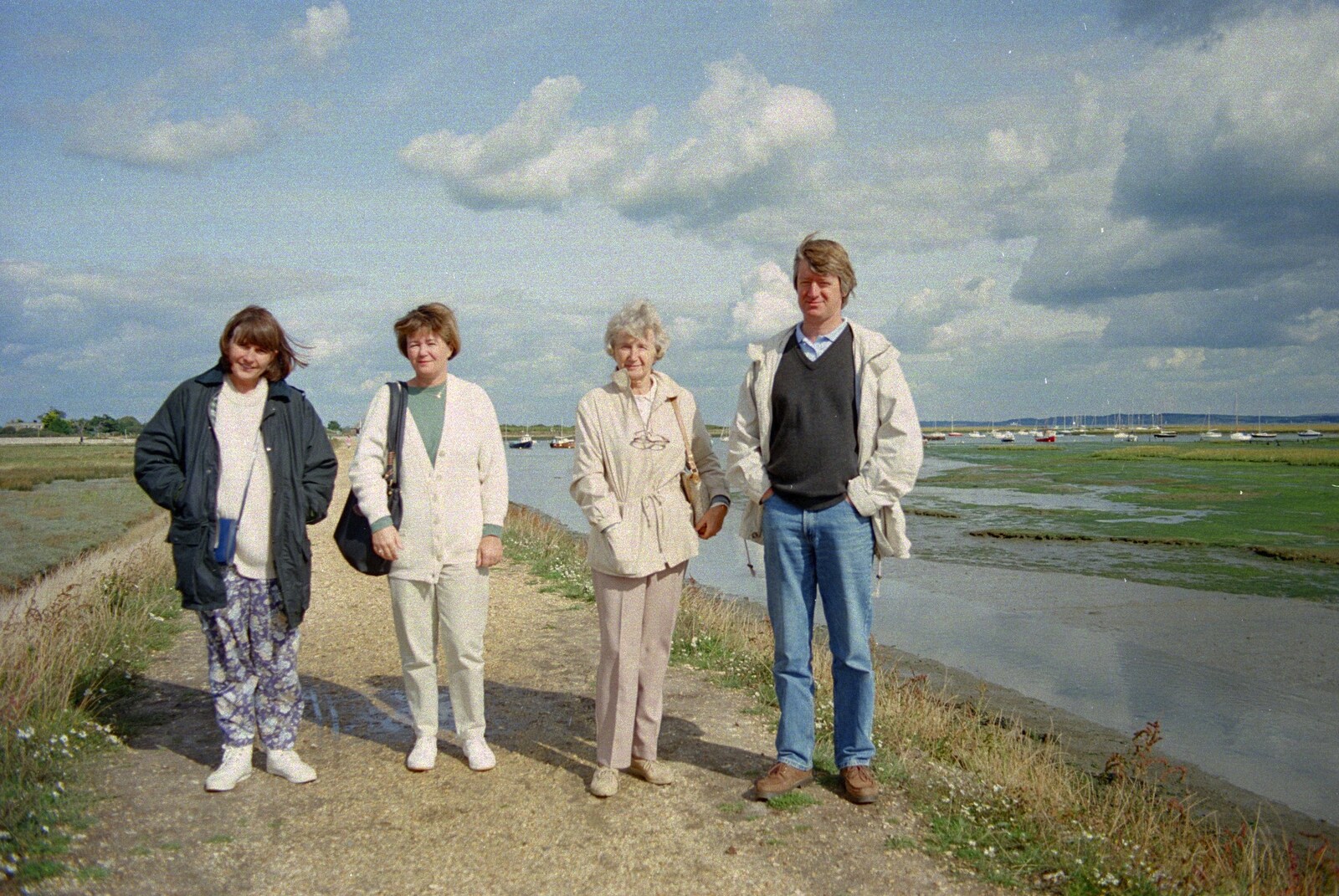 Grandmother's Seventieth Birthday, Brockenhurst and Keyhaven, Hampshire - 11th September 1994: Caroline, Judith, Grandmother and Neil