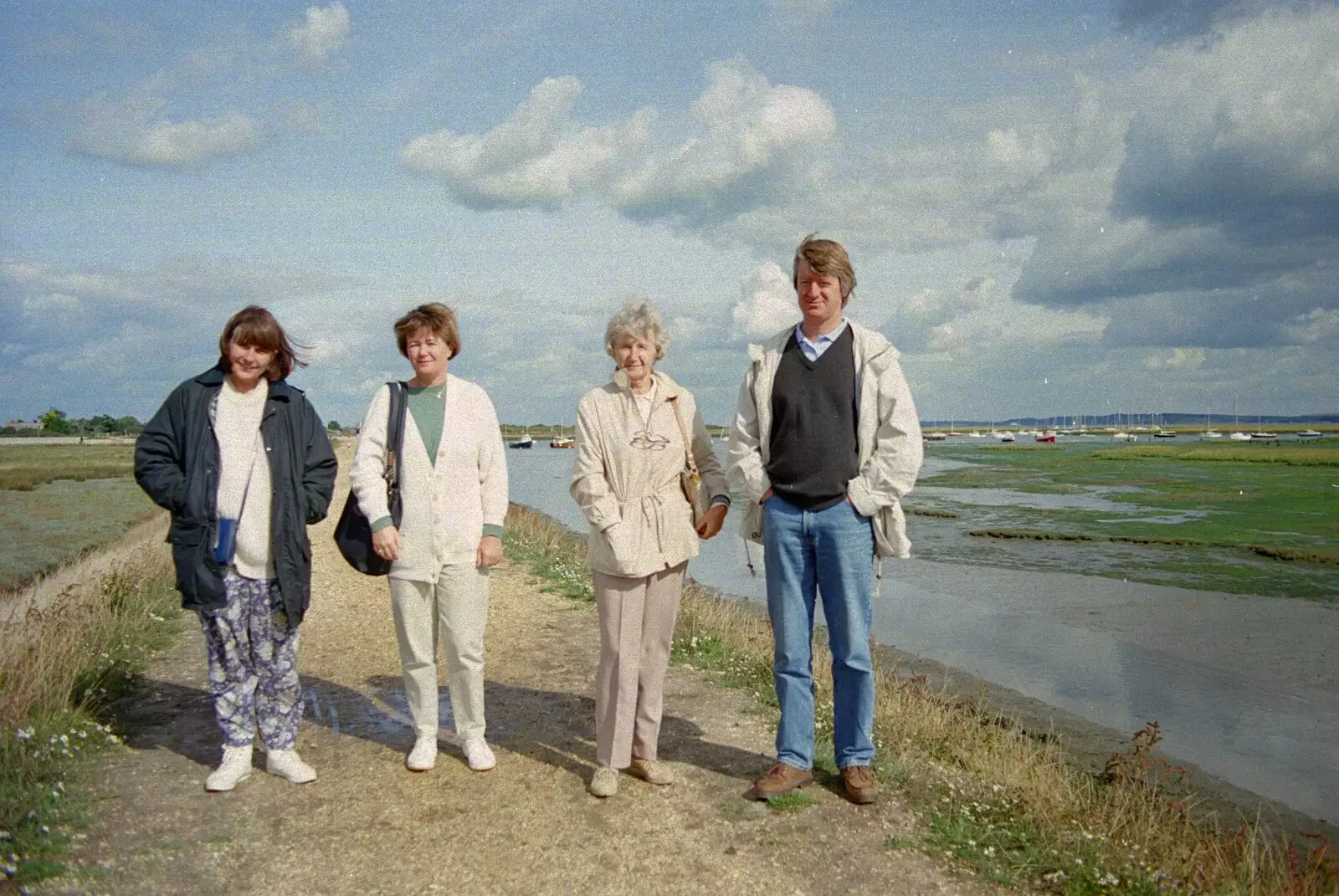 Caroline, Judith, Grandmother and Neil, from Grandmother's Seventieth Birthday, Brockenhurst and Keyhaven, Hampshire - 11th September 1994