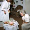 Caroline lights up the candles, Grandmother's Seventieth Birthday, Brockenhurst and Keyhaven, Hampshire - 11th September 1994