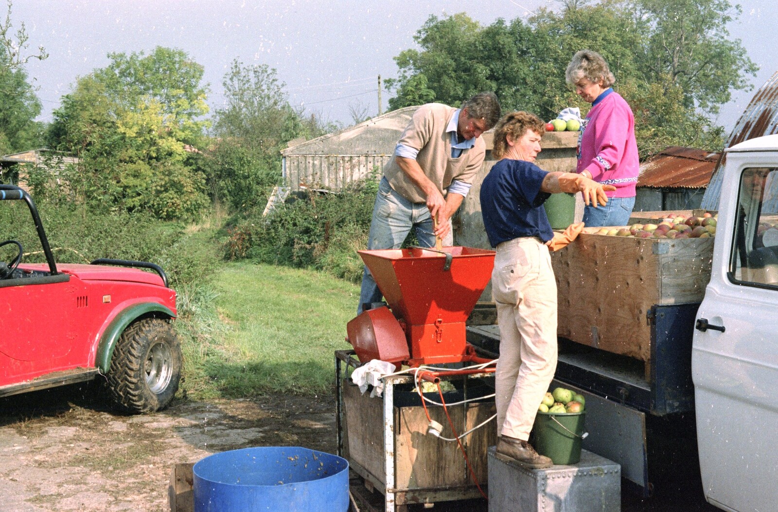 Geoff gets stuck in from Cider Making (without Rosie), Stuston, Suffolk - 23rd September 1994
