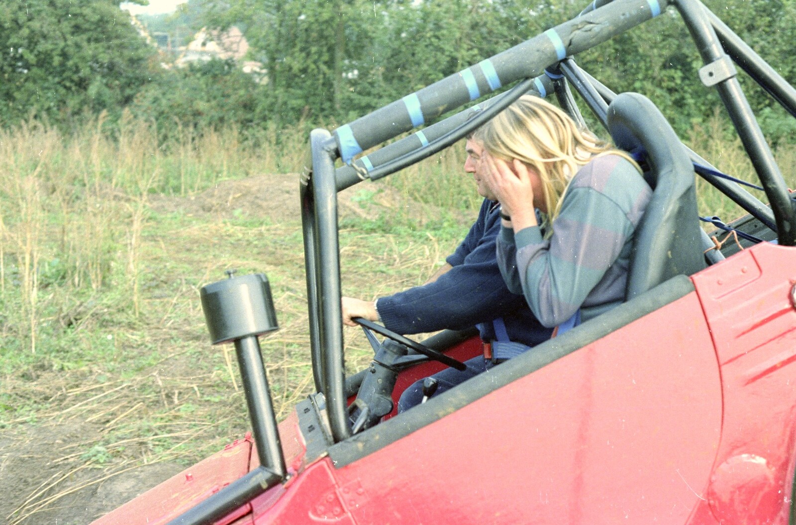 Sue covers her eyes in panic from Cider Making (without Rosie), Stuston, Suffolk - 23rd September 1994