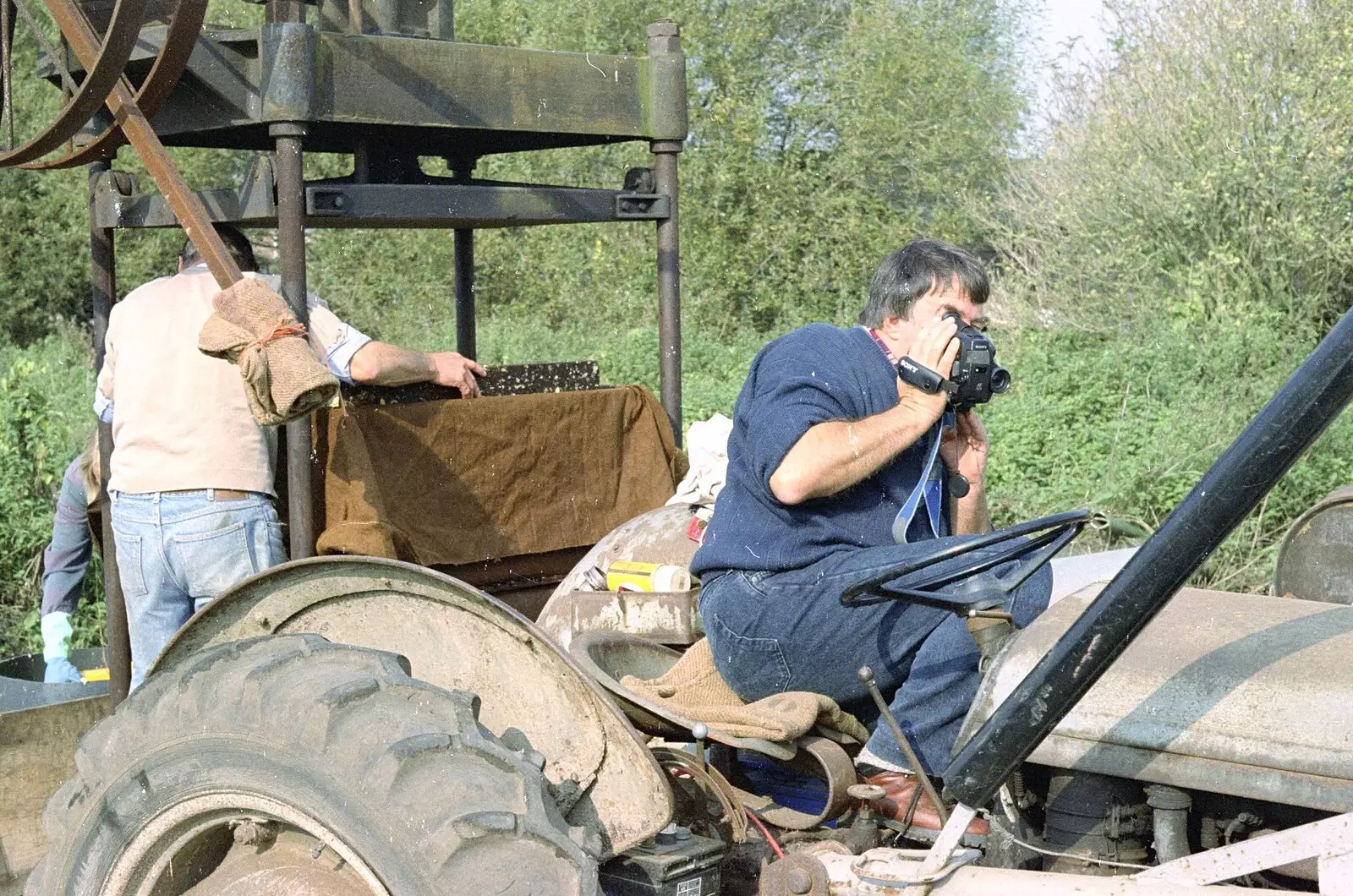 Corky on video camera, from Cider Making (without Rosie), Stuston, Suffolk - 23rd September 1994