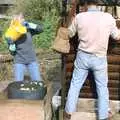 Mad Sue hurls some chopped apple into a cheese, Cider Making (without Rosie), Stuston, Suffolk - 23rd September 1994