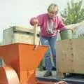 Linda gives a poke, Cider Making (without Rosie), Stuston, Suffolk - 23rd September 1994