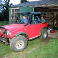 Corky drives the Daihatsu out of the shed, Off-Roading With Geoff and Brenda, Suffolk - 10th October 1994