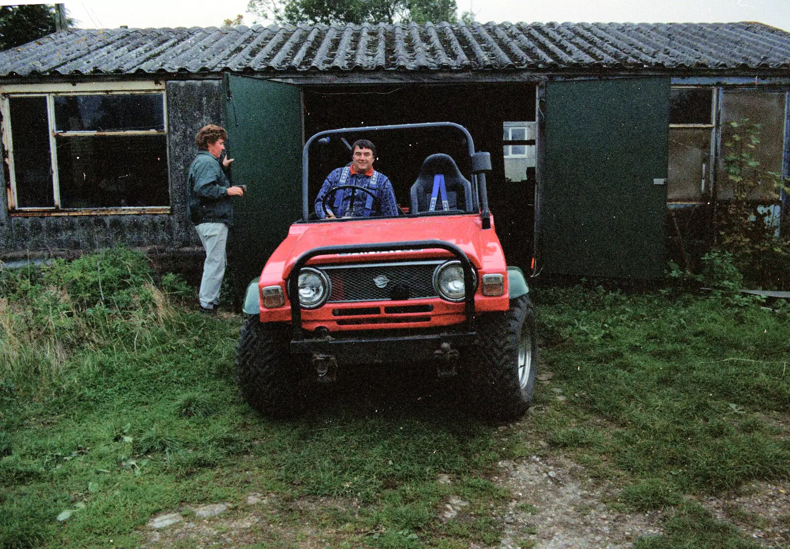 The Daihatsu comes out of the shed, from Off-Roading With Geoff and Brenda, Suffolk - 10th October 1994