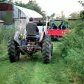 Geoff trundles behind in Winnie the grey Fergie tractor, Off-Roading With Geoff and Brenda, Suffolk - 10th October 1994