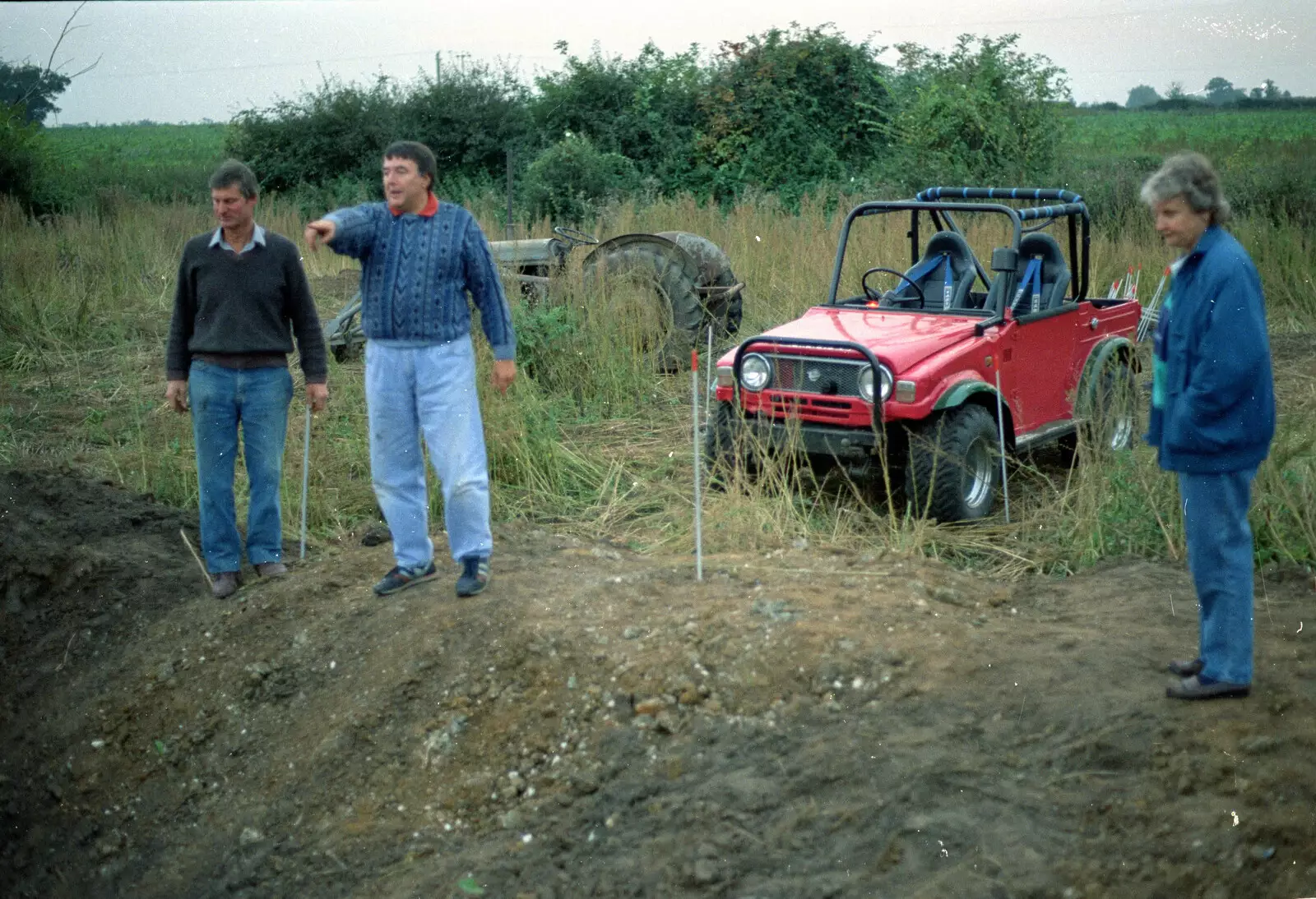 Corky points at stuff, from Off-Roading With Geoff and Brenda, Suffolk - 10th October 1994