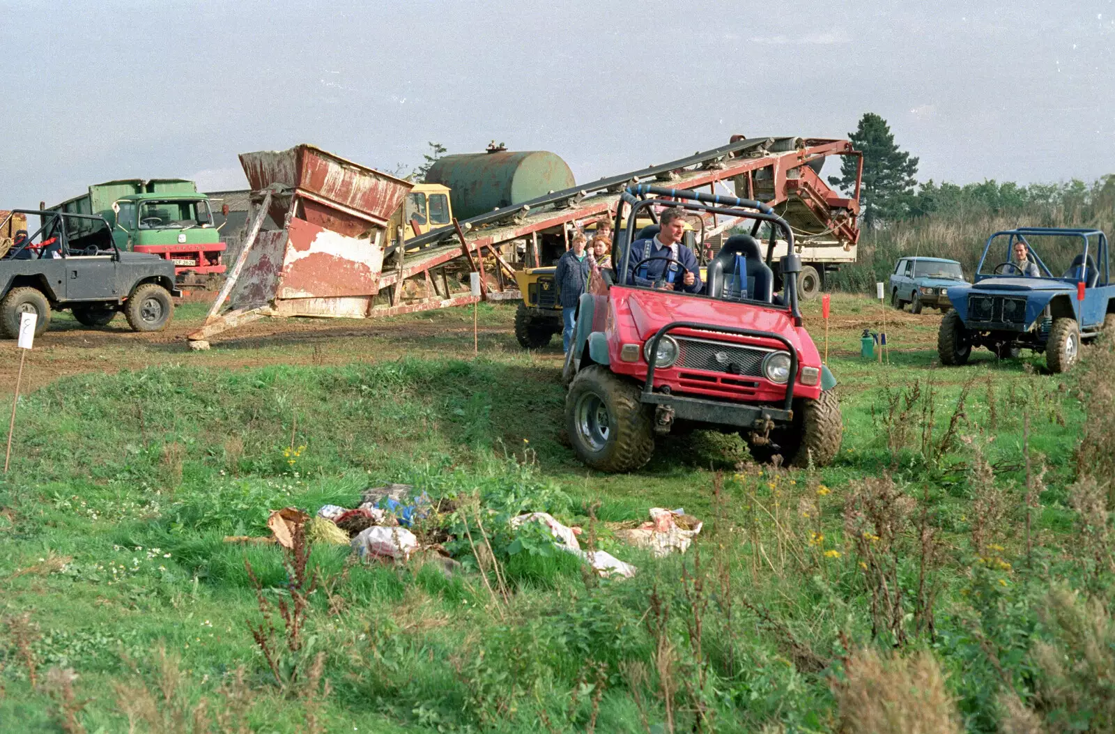 Amongst the derelict machinery, from Off-Roading With Geoff and Brenda, Suffolk - 10th October 1994