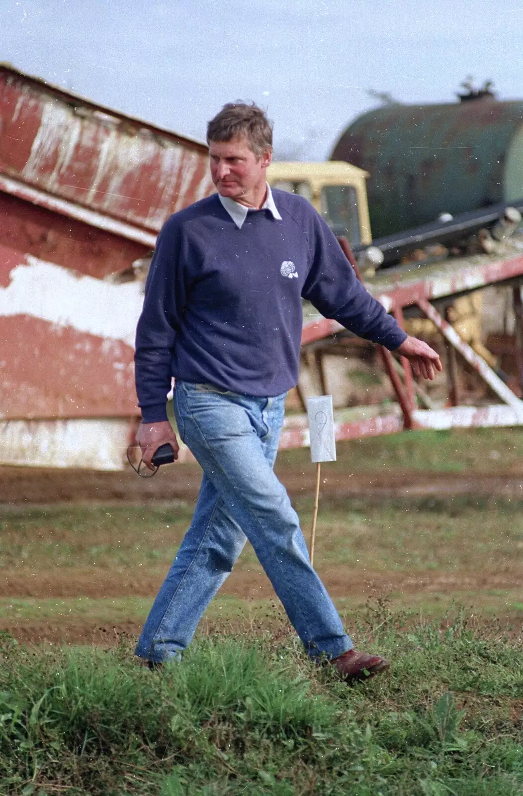 Geoff strides around, from Off-Roading With Geoff and Brenda, Suffolk - 10th October 1994