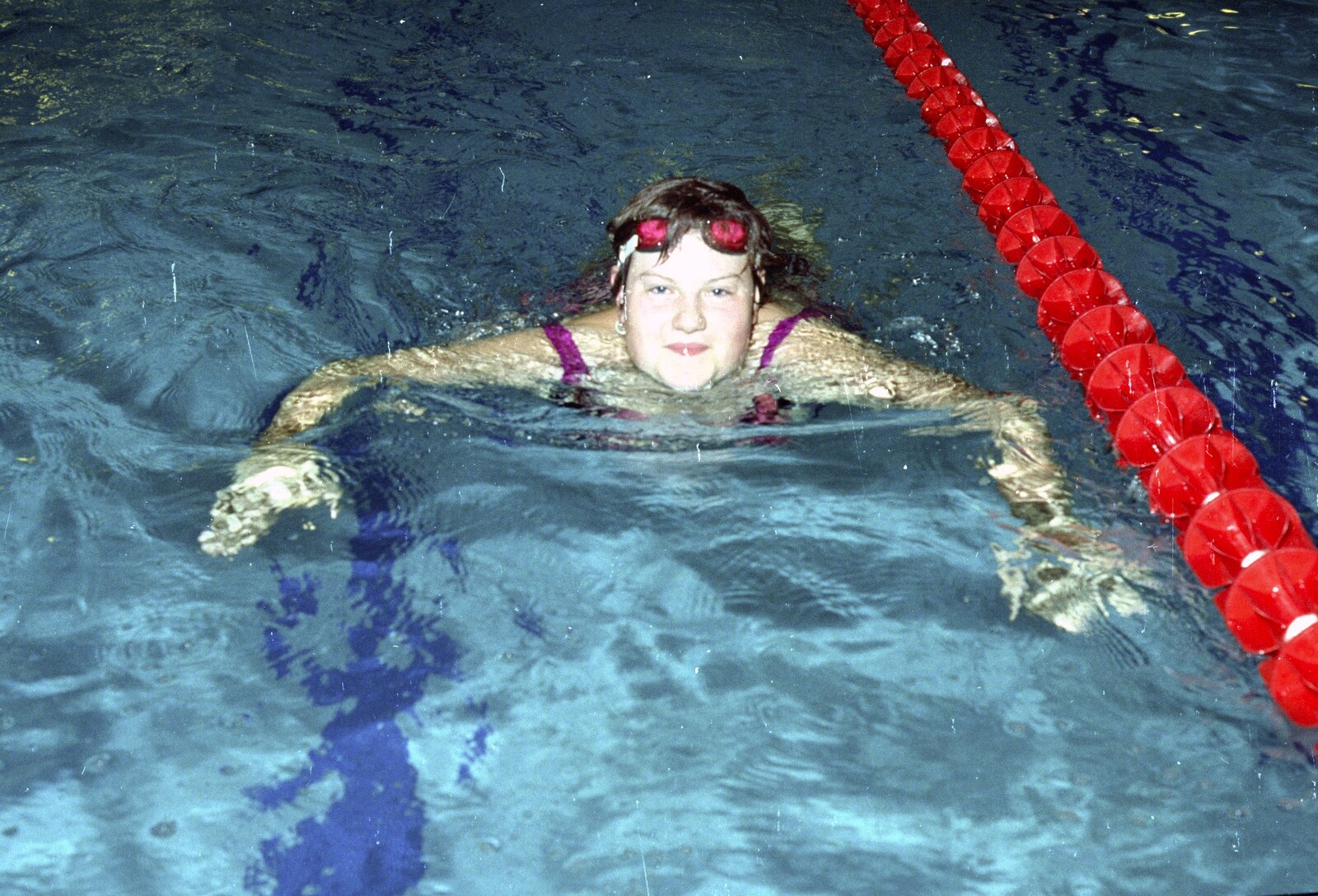 Helen from The Swan does the BHF Sponsored Swim, Diss Pool, Norfolk - 3rd October 1994