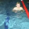 Bill pauses, The Swan does the BHF Sponsored Swim, Diss Pool, Norfolk - 3rd October 1994