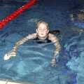 Lorraine swims up to the end of the pool, The Swan does the BHF Sponsored Swim, Diss Pool, Norfolk - 3rd October 1994