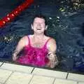 Sylvia kicks off on a backstroke length, The Swan does the BHF Sponsored Swim, Diss Pool, Norfolk - 3rd October 1994