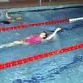 Sylvia does backstroke, The Swan does the BHF Sponsored Swim, Diss Pool, Norfolk - 3rd October 1994