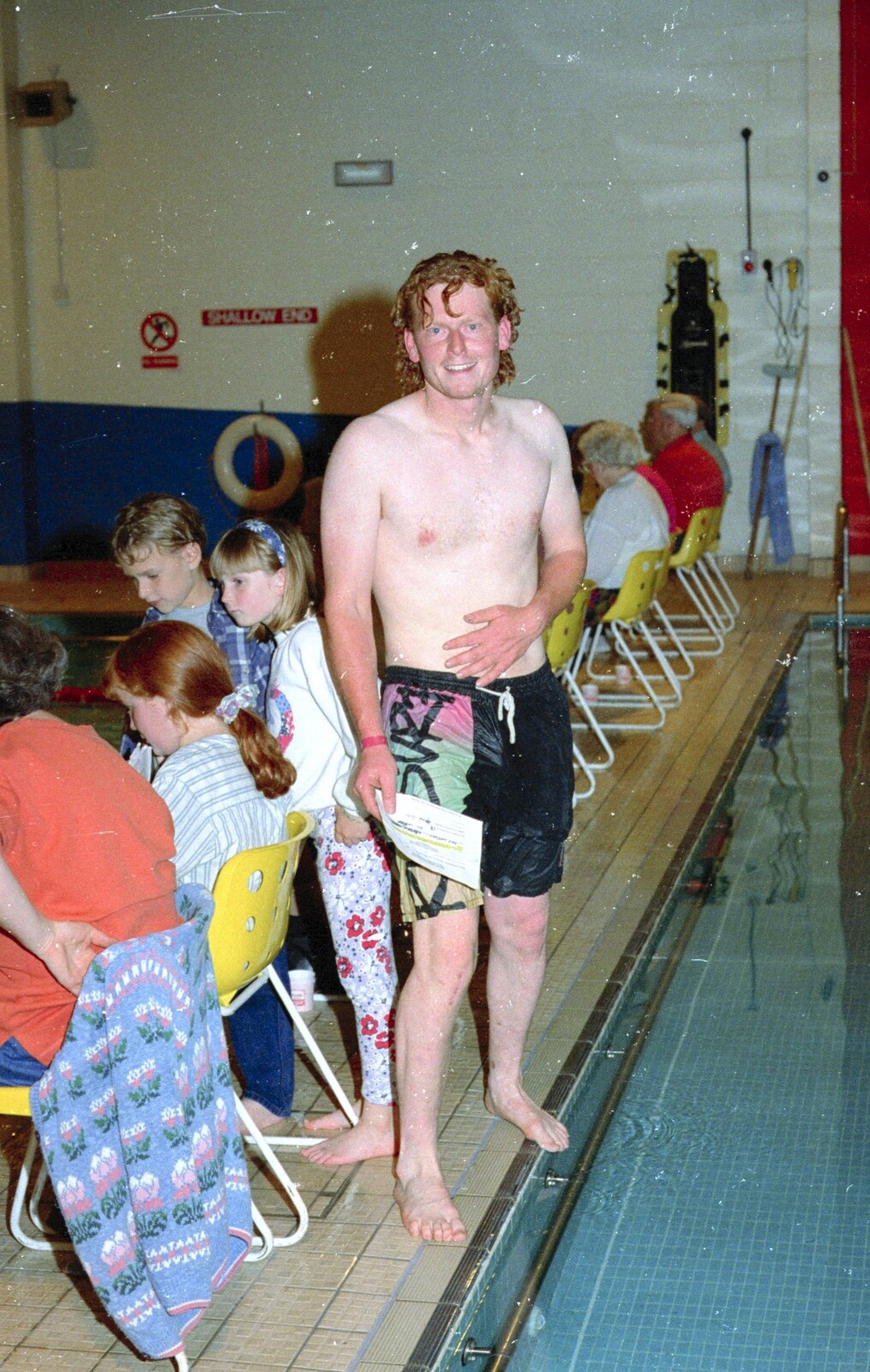 Wavy finishes his session from The Swan does the BHF Sponsored Swim, Diss Pool, Norfolk - 3rd October 1994