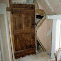 A bedroom door, made out of old bits of wood from Geoff's old piggery, Bedroom Demolition, Brome, Suffolk - 10th October 1994