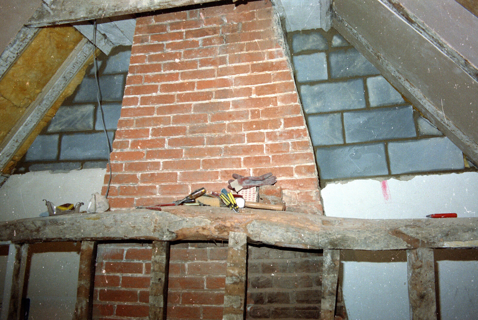 The chimney breast from Bedroom Demolition, Brome, Suffolk - 10th October 1994
