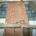 The wall is extended up to the original ceiling, Bedroom Demolition, Brome, Suffolk - 10th October 1994
