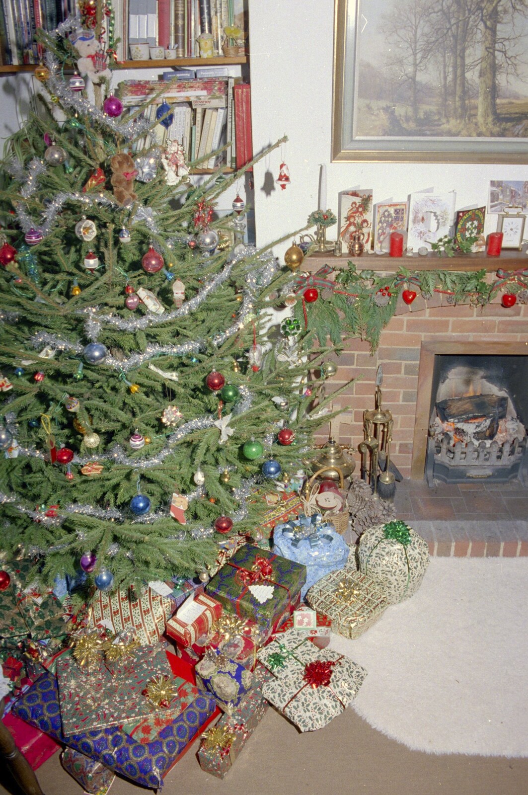 The Christmas tree from Christmas Down South, Burton and Walkford, Dorset - 25th December 1994