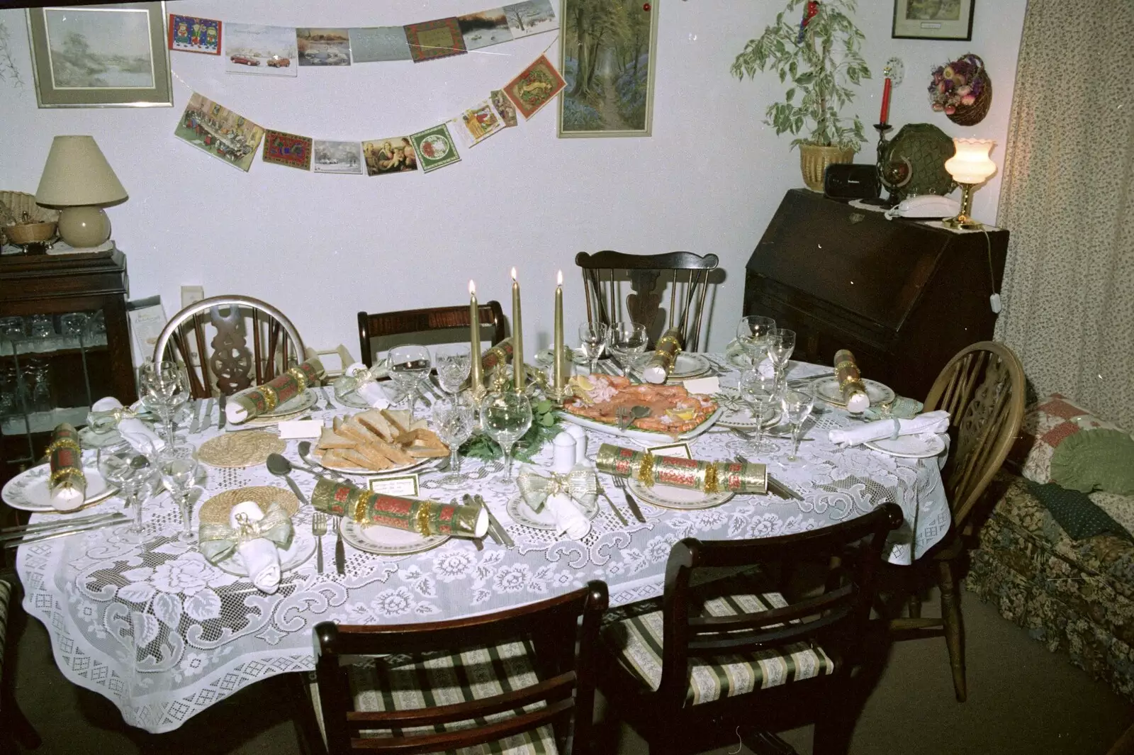 The Christmas table, from Christmas Down South, Burton and Walkford, Dorset - 25th December 1994