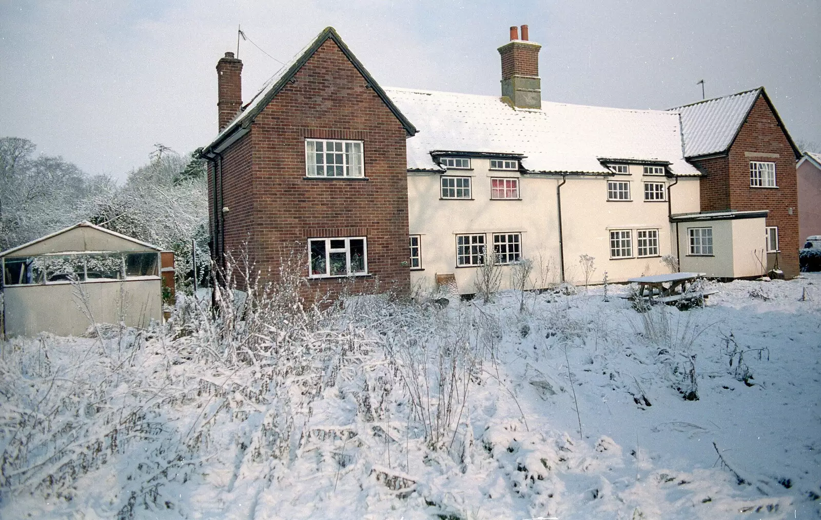 The back garden, from New Year's Eve at the Swan Inn, Brome, Suffolk - 31st December 1994