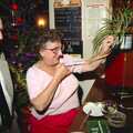 Arline flings some paper tape around, New Year's Eve at the Swan Inn, Brome, Suffolk - 31st December 1994