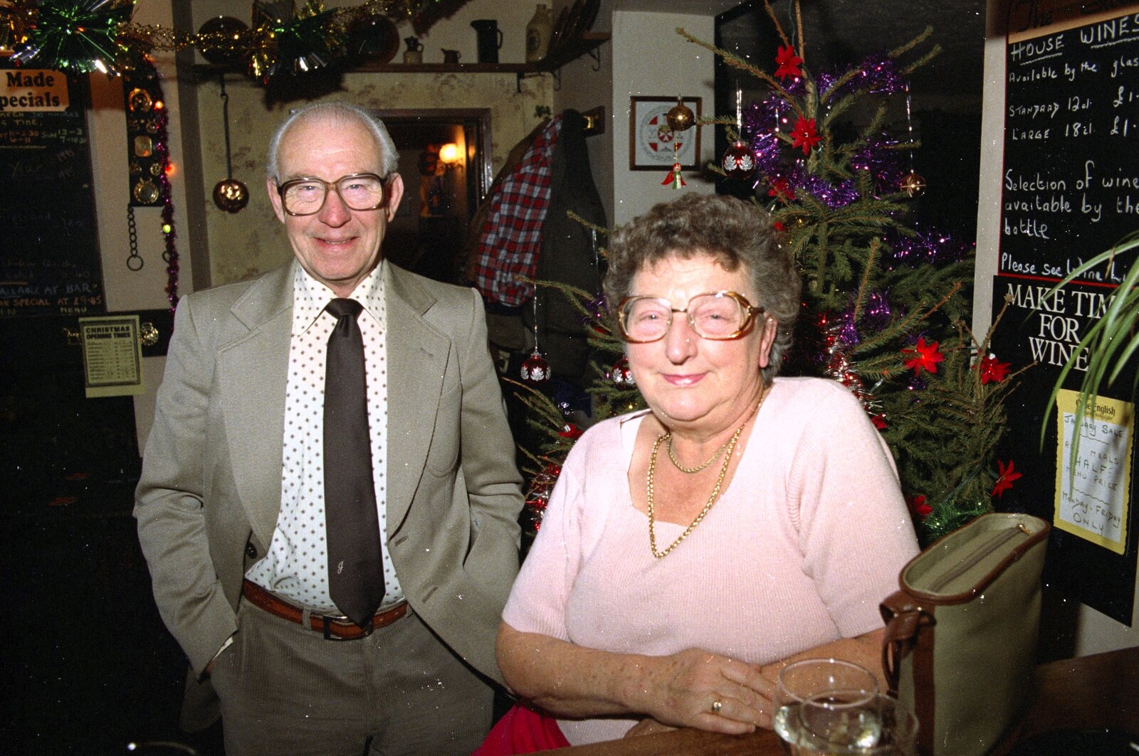 John and Arline again from New Year's Eve at the Swan Inn, Brome, Suffolk - 31st December 1994