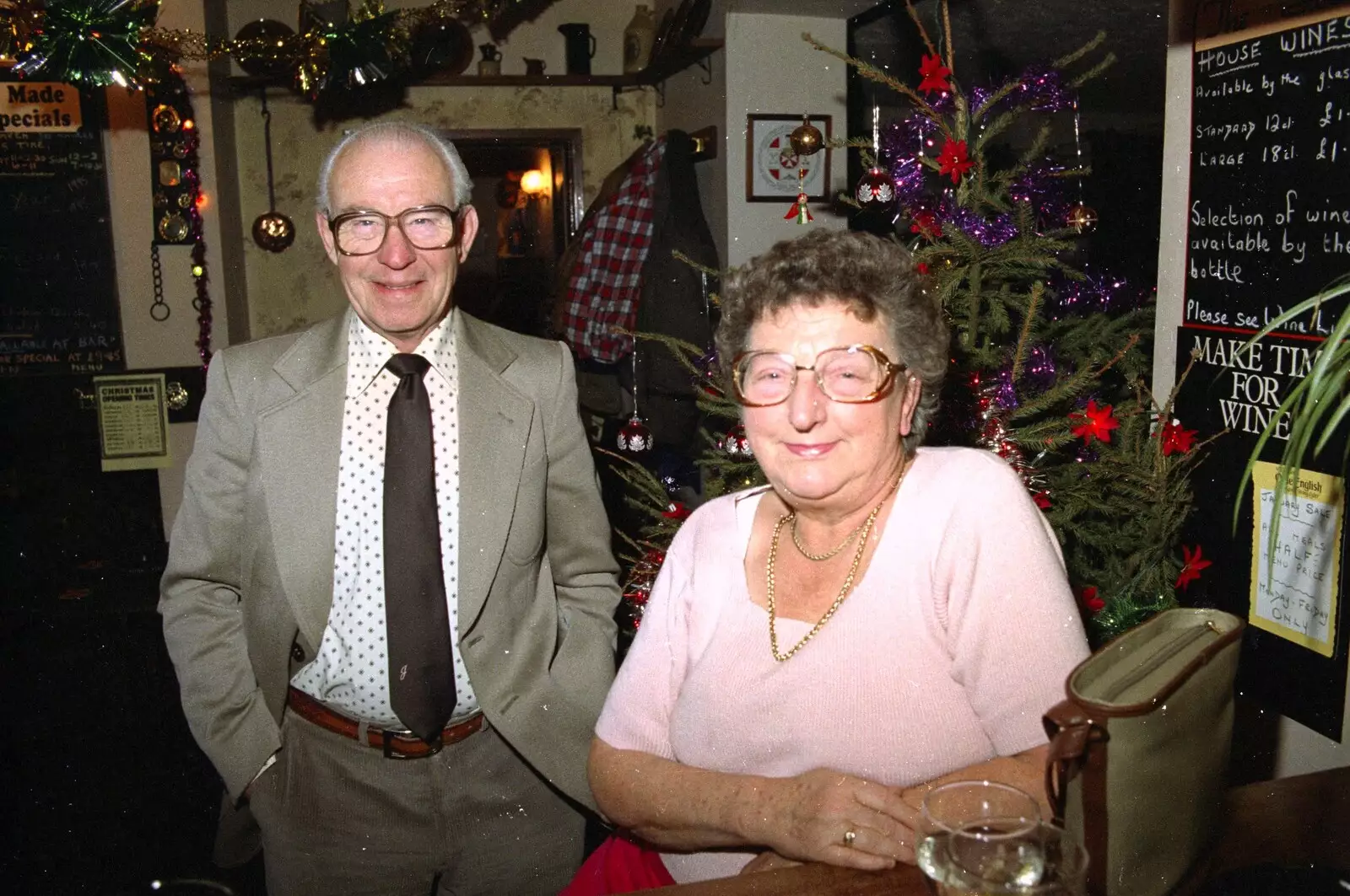 John and Arline again, from New Year's Eve at the Swan Inn, Brome, Suffolk - 31st December 1994