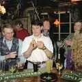 Ricey pulls a popper, New Year's Eve at the Swan Inn, Brome, Suffolk - 31st December 1994