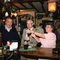Geordie, John and Arline, New Year's Eve at the Swan Inn, Brome, Suffolk - 31st December 1994
