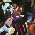 Ally and Jackie sit on top of a pile of lads, New Year's Eve at the Swan Inn, Brome, Suffolk - 31st December 1994